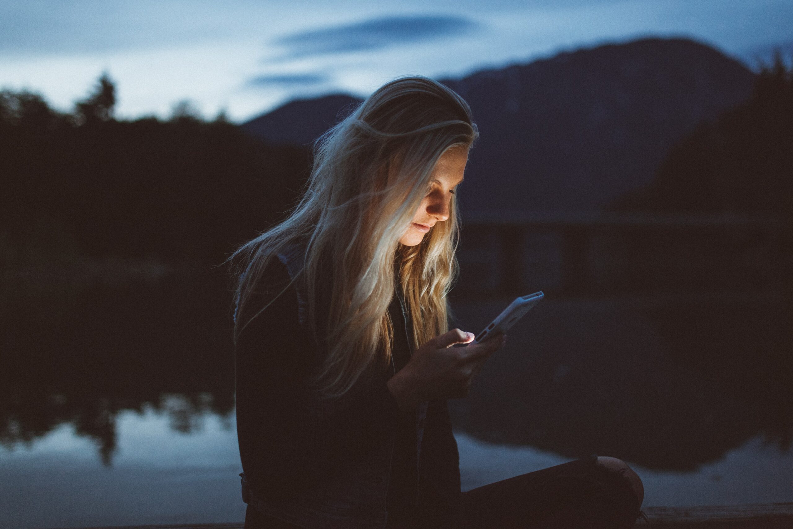 an image of someone on social media at night