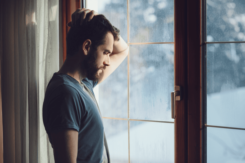 A man looks out of the window and wonders: What does rehab look like?