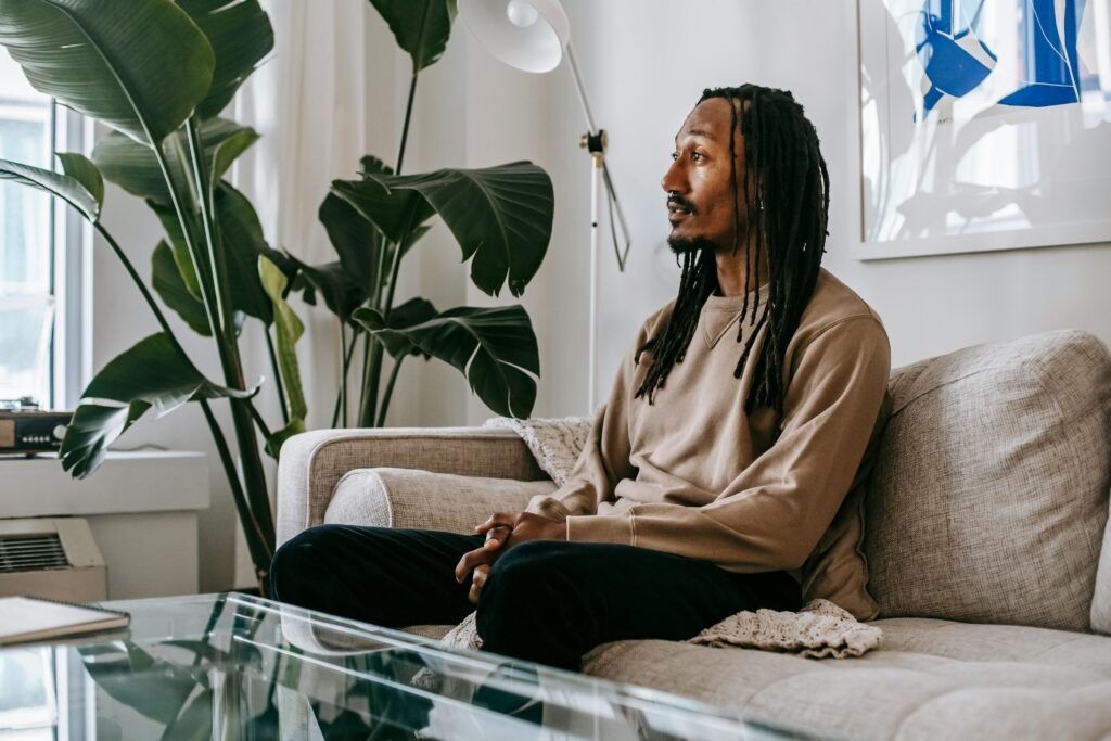 man sitting representing How can you get help for drug addiction
