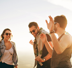 group of friends celebrating representing Dealing with a drug addict