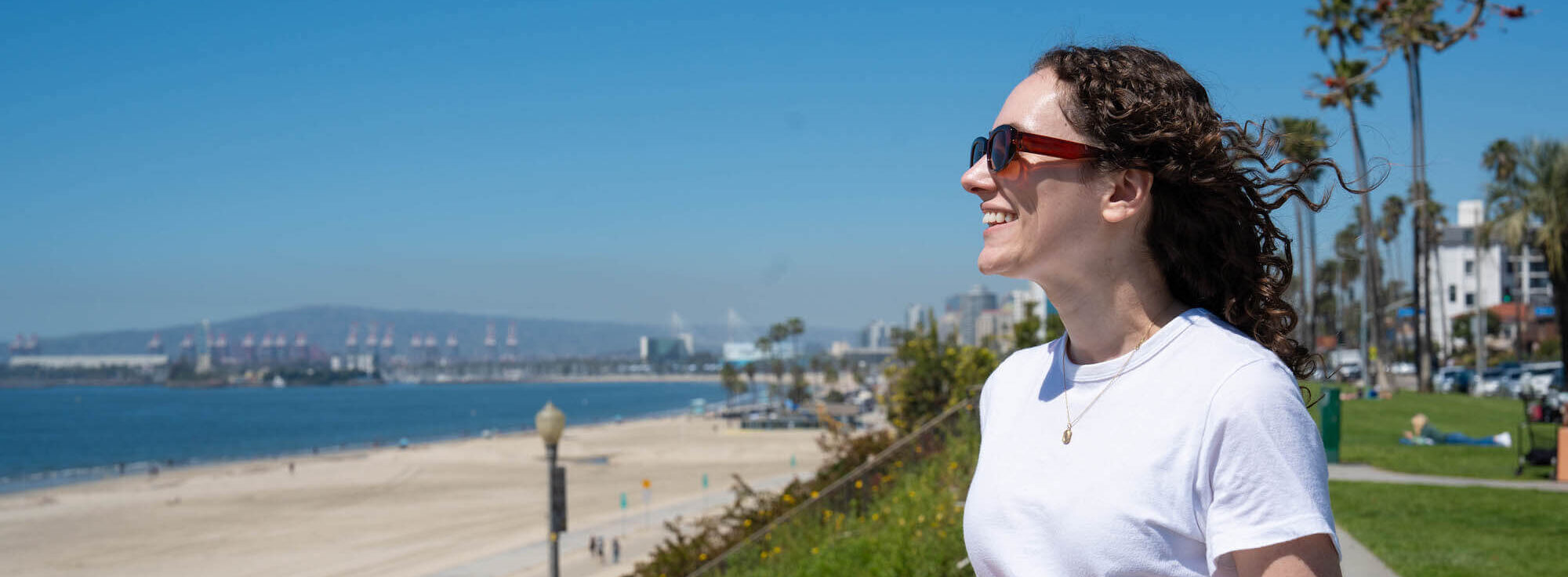 woman at beach representing drug detox in california