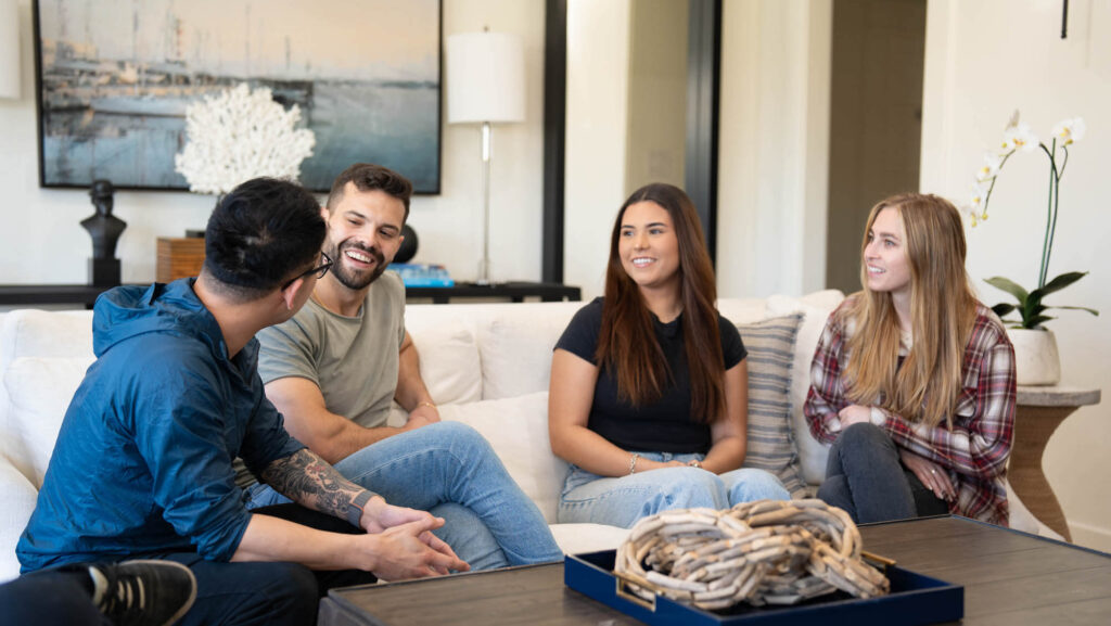 Gratitude Lodge clients laughing, representing fear in recovery