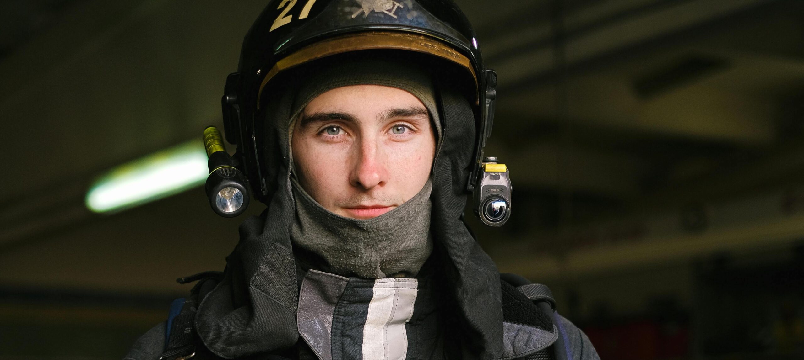 firefighter looking at camera depicting first responders rehab