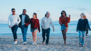 image of a group of people depicting social alcoholic